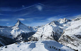 Winter holiday in the ski resort of Cervinia, Italy