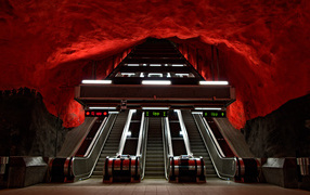 Subway station in Stockholm, Sweden