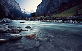 Stream in the Swiss mountains