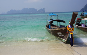 Boat near the shore in Phuket, Thailand