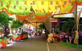 Городской рынок на курорте Аютайя, Таиланд