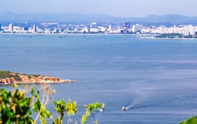 City on the resort island of Koh Larn, Thailand