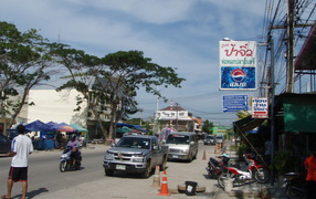 City street in the resort Rayong, Thailand