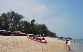 Golden Beach in the resort of Cha-am, Thailand