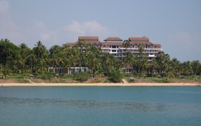 Hotels on the beach in the resort of Rayong, Thailand