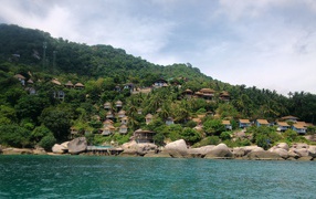 Дома на берегу на острове Тао, Таиланд
