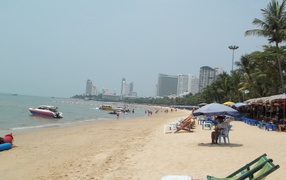 Relax on the beach at a resort in Pattaya, Thailand