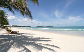 Sandy beach in the resort of Hua Hin, Thailand