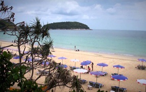 Spring vacation on the beach in the resort of Hua Hin, Thailand
