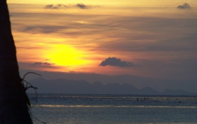 Sunset on the beach on Koh Phangan, Thailand
