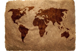 Древняя карта Земли на коже