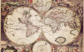 Старинная карта Земли