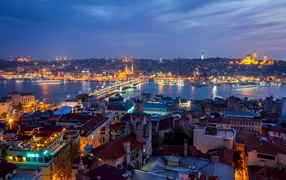 Evening lights of Istanbul
