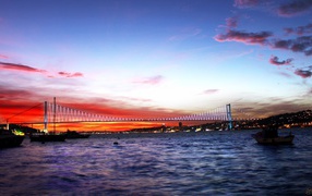 Red sunset in Istanbul