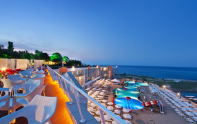 The hotel on the coast in Kusadasi, Turkey