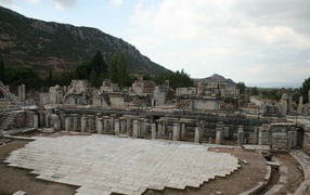 The scene of the ancient theater in Ephesus, Turkey
