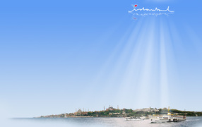 The sun's rays over Istanbul