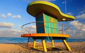 Пост спасателей на пляже Майами