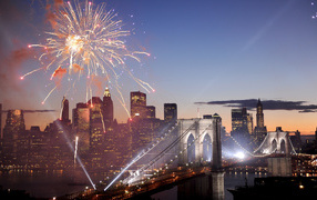 	   Fireworks over new York