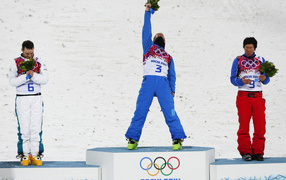 Обладатель золотой медали в дисциплине фристайл Антон Кушнир из Белоруссии