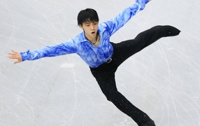 Обладатель золотой медали в дисциплине фигурное катание на коньках Юдзуру Ханю из Японии