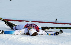 Обладатель золотой медали в дисциплине лыжные гонки Ола Виген Хаттестад на олимпиаде из Норвегии