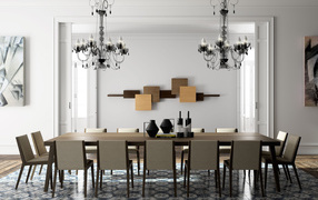 Большой стол в столовой