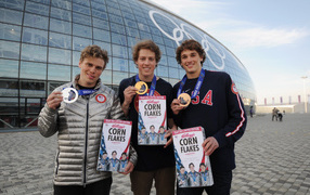 Обладатель золотой медали американский фристайлист Джосс Кристенсен 