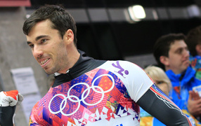 Американский скелетонист Мэтью Антуан на олимпиаде в Сочи