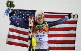 American skier Mikaela Shiffrin at the Olympics in Sochi