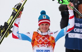 Австрийская лыжница Николь Хосп на олимпиаде в Сочи