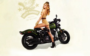 Красивая девушка и мотоцикл