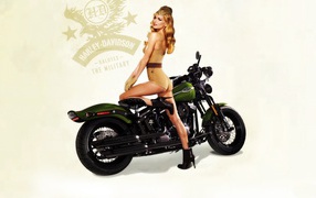 Красивая девушка и мотоцикл