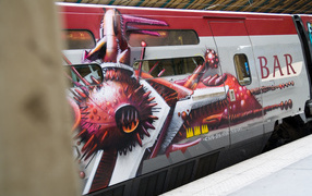 Красивое граффити на поезде