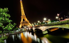Beautiful night photo of the Eiffel Tower
