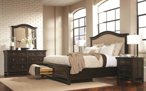 Бежевый цвет в спальне