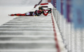 Биатлонистка на Олимпиаде в Сочи