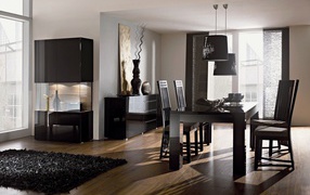 Blacks in the design of the dining room