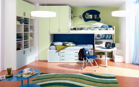 Blue-green style in the design of children's