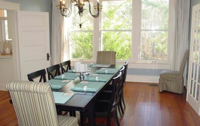 Bright dining room in the house