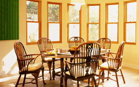 Bright sunny dining room
