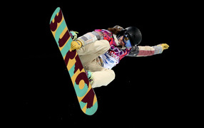 Обладательница бронзовой медали американская сноубордистка Келли Кларк на олимпиаде в Сочи