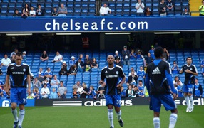 Chelsea team on the field