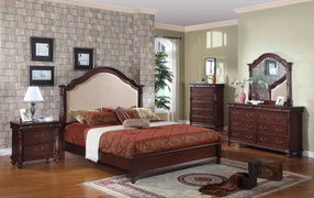 Classical bed in the bedroom
