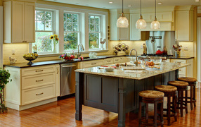 Уютная кухня в доме