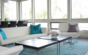 Designer furniture in the living room