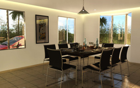 Столовая в загородном доме