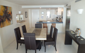Dining room with kitchen