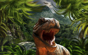Динозавр в первобытном мире