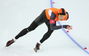 Голландский конькобежец Стефан Грот Хейс обладатель золотой медали